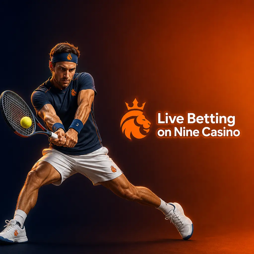 Live betting interface on Nine Casino showing odds and match statistics