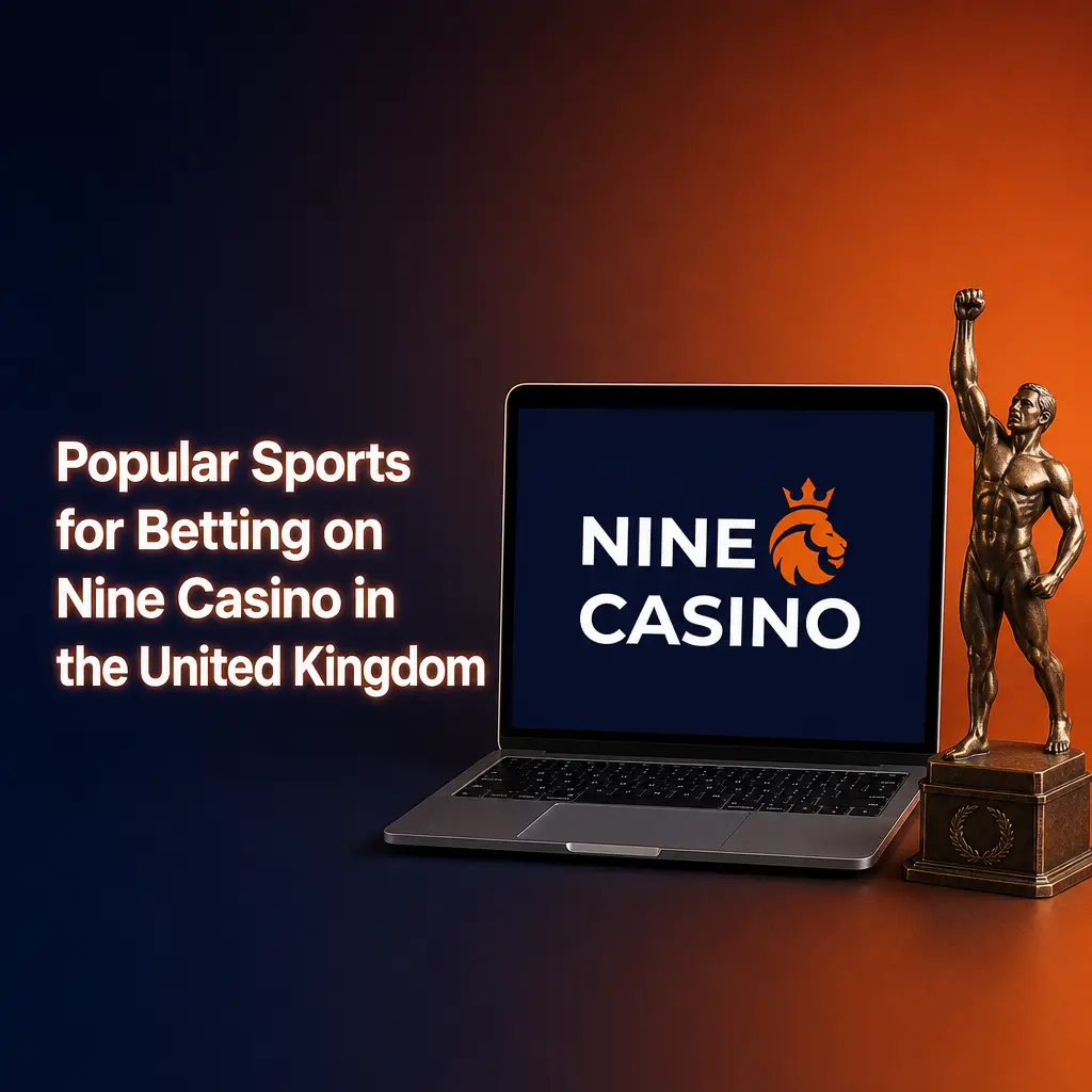 Nine Casino UK sportsbook page showing betting markets for football, horse racing, tennis, darts, and cricket